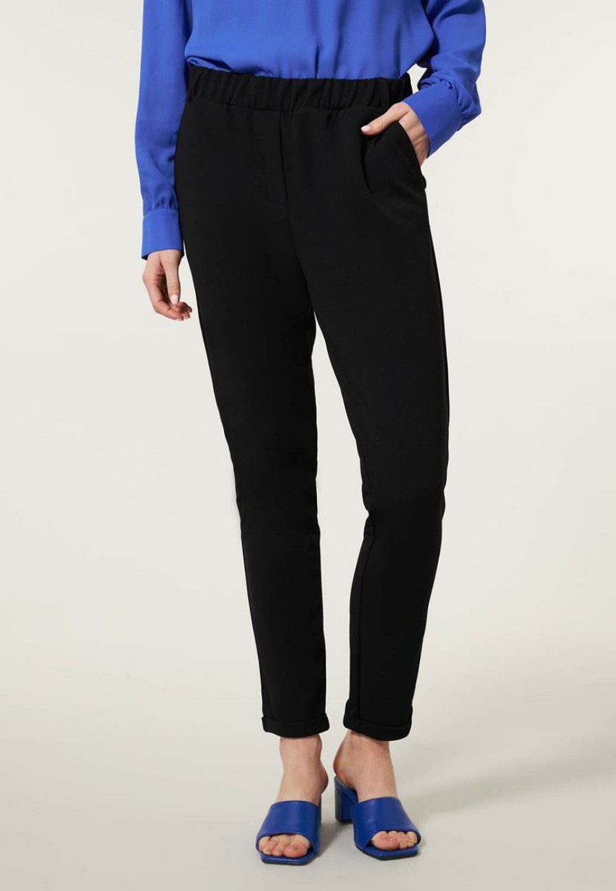 CLOTHING Miss Etam | Jogger Scuba Zwart