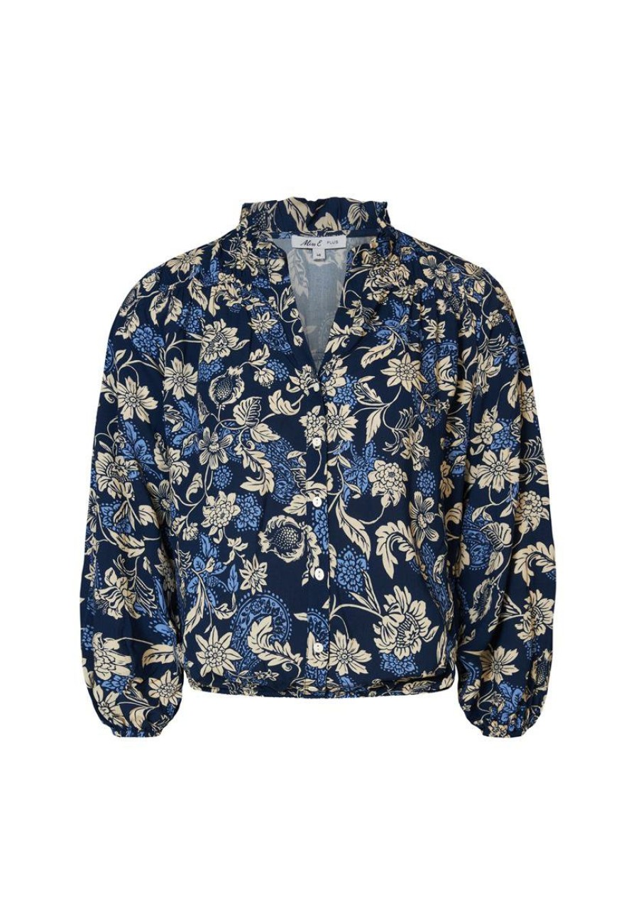 PLUS Miss Etam | Blouse Print Blauw