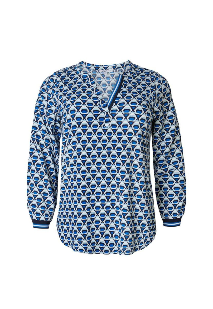 PLUS Miss Etam | Top Print Blauw