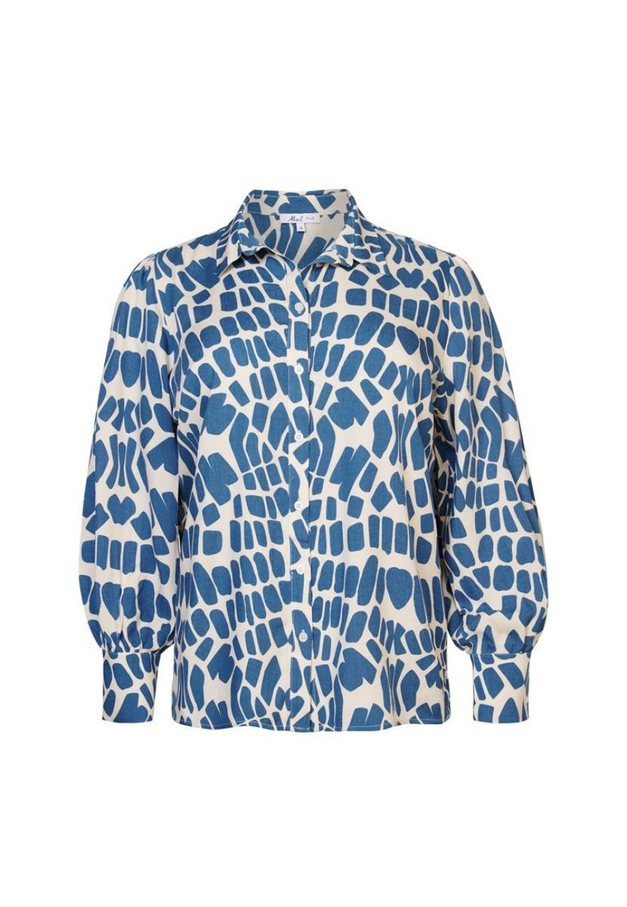 PLUS Miss Etam | Blouse Print Blauw