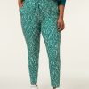 PLUS Miss Etam | Broek Travel Print Groen