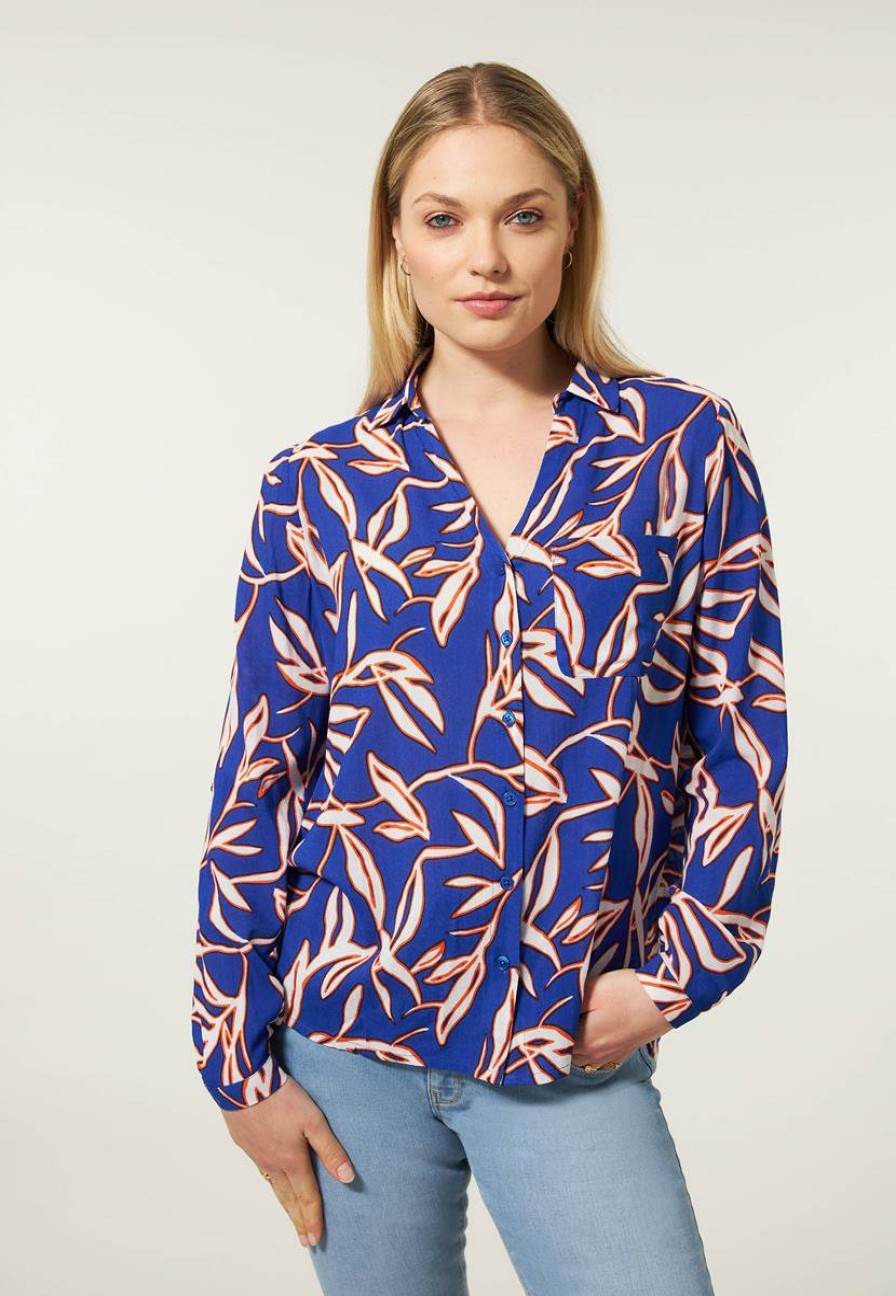 CLOTHING Miss Etam | Blouse Print Blauw