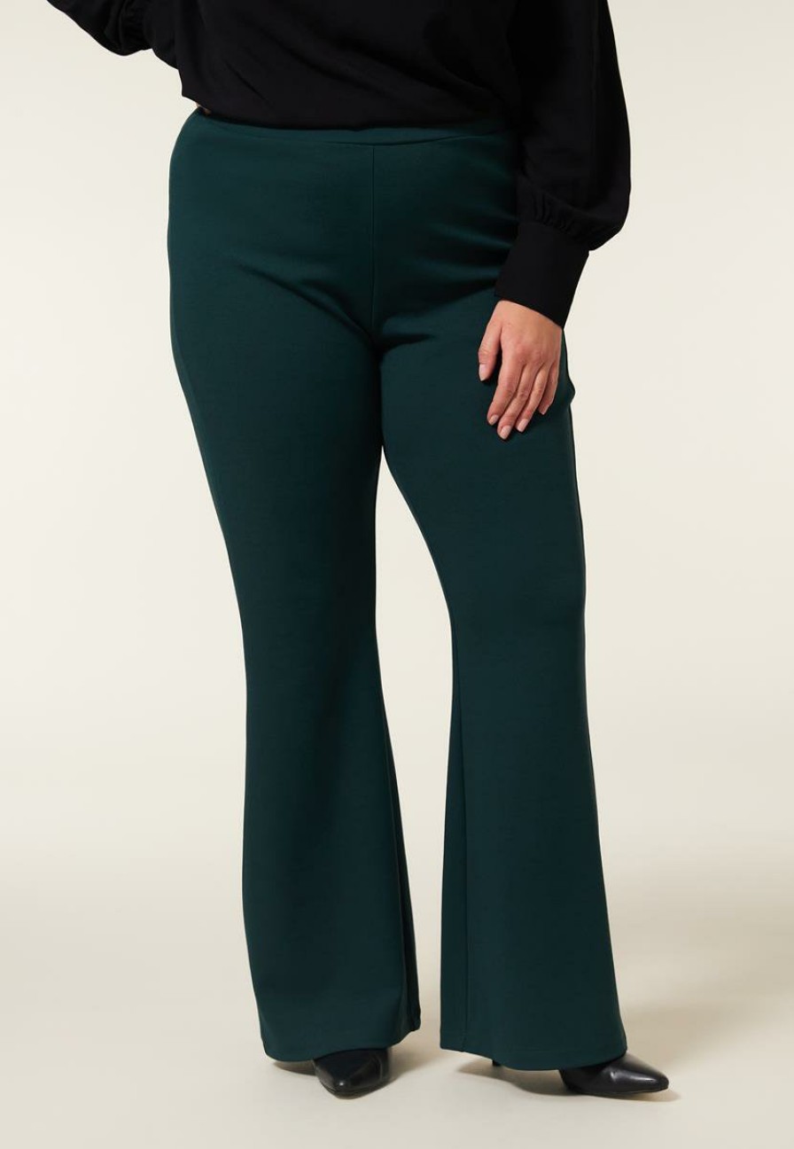 PLUS Miss Etam | Broek Flared Groen 32"