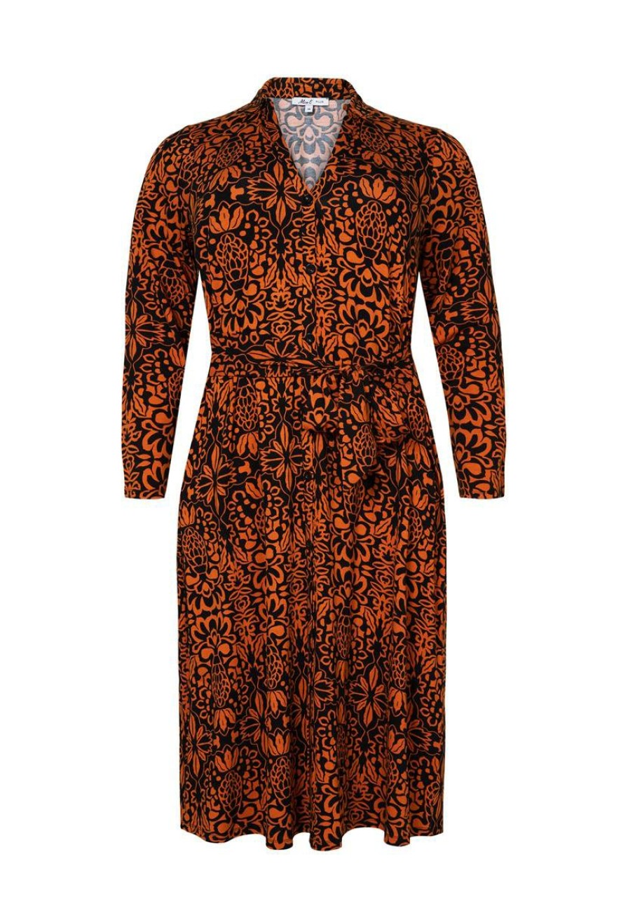 PLUS Miss Etam | Jurk Print Oranje