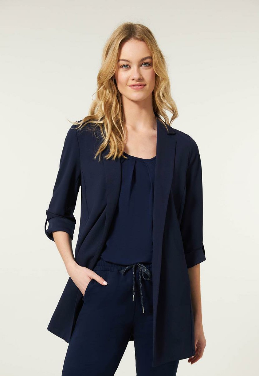 CLOTHING Miss Etam | Blazer Scuba Blauw