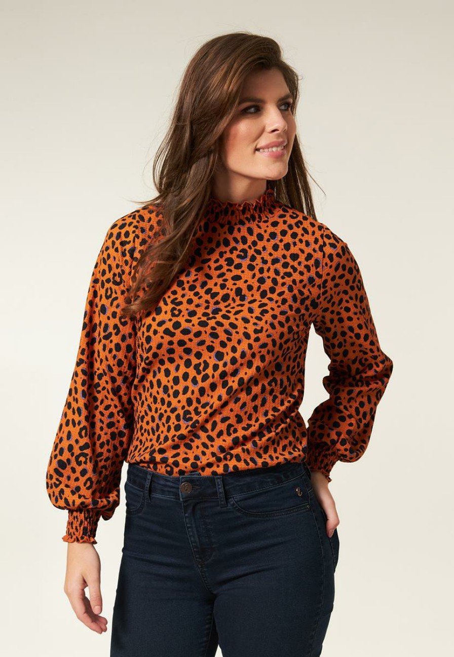 CLOTHING Miss Etam | Top Print Oranje