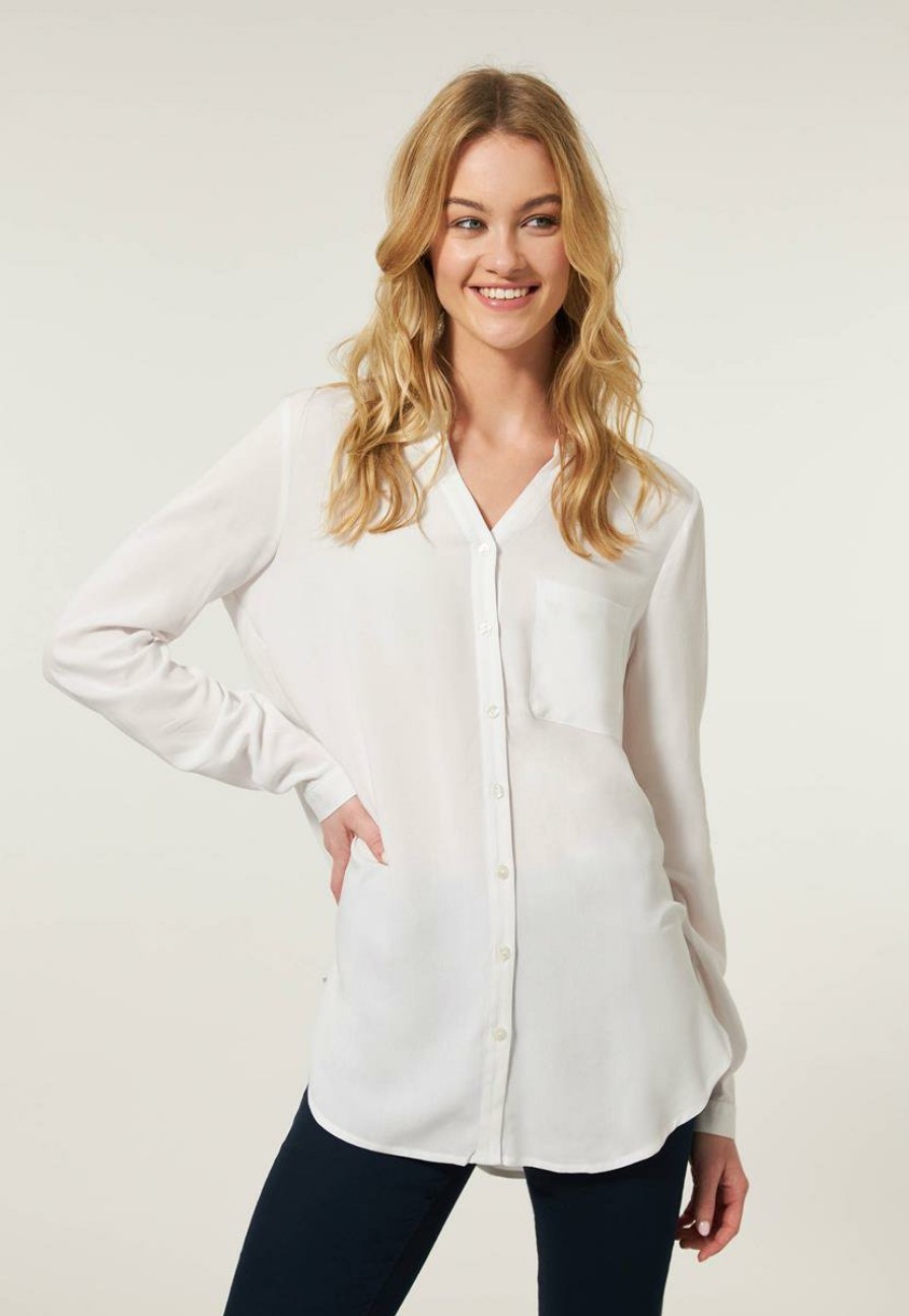 CLOTHING Miss Etam | Blouse Lange Mouw Wit