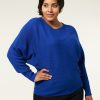 PLUS Miss Etam | Trui Rib Blauw