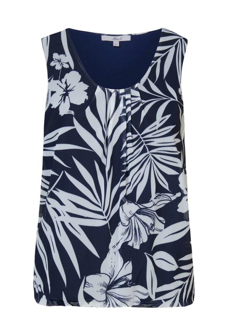 CLOTHING Miss Etam | Top Mouwloos Print Blauw