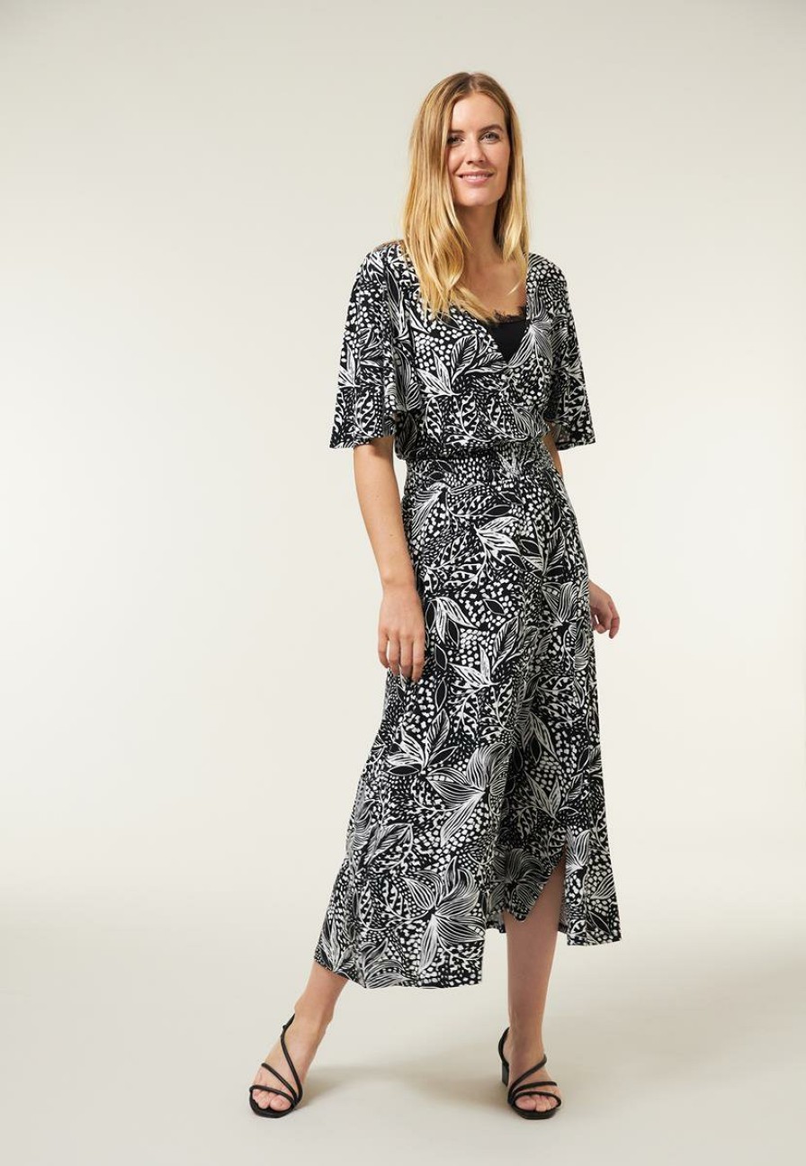 CLOTHING Miss Etam | Jurk Print Zwart