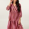 CLOTHING Miss Etam | Jurk Print Rood