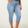 PLUS Miss Etam | Broek Capri Blauw