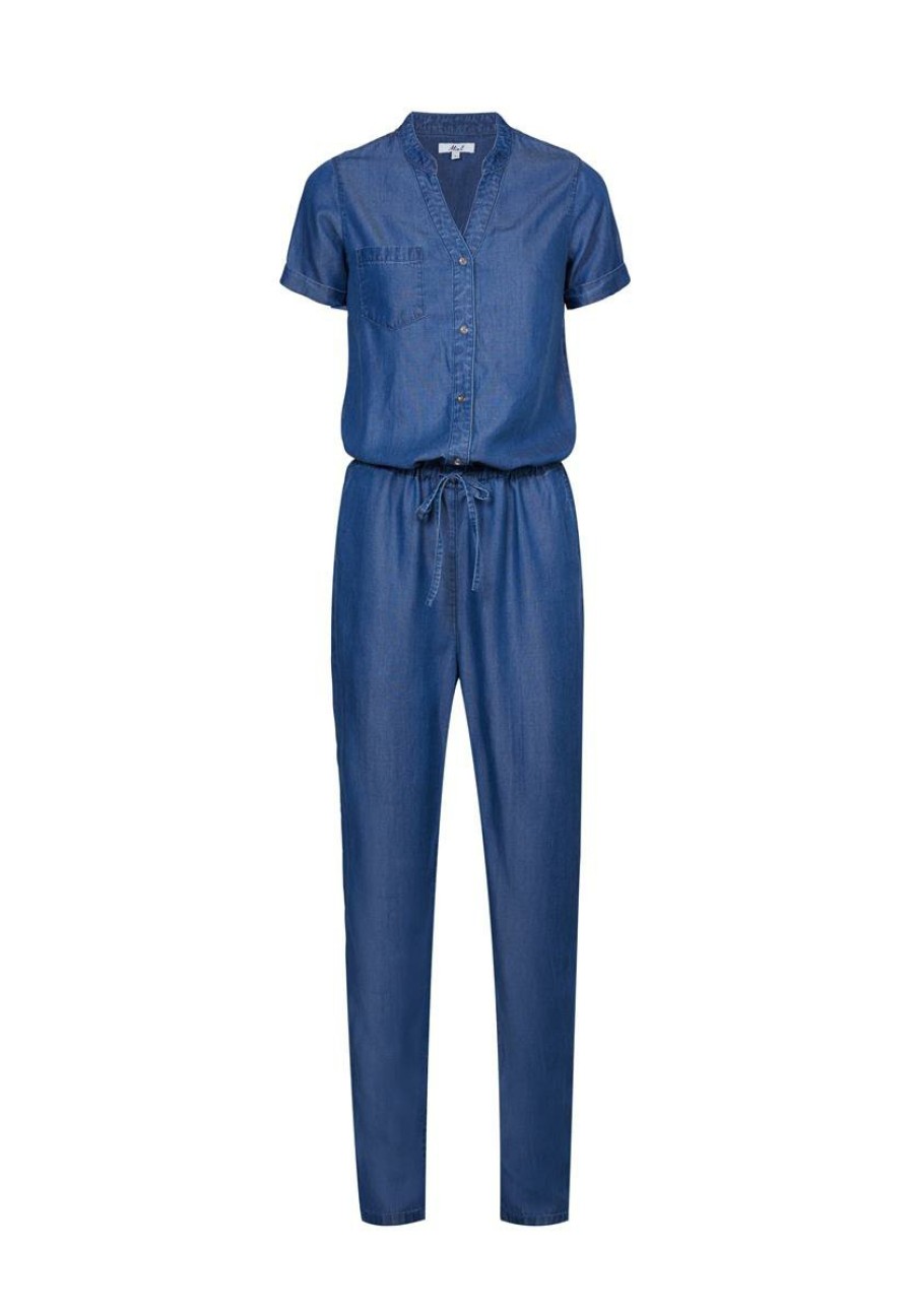 CLOTHING Miss Etam | Jumpsuit Denim Tencel Blauw