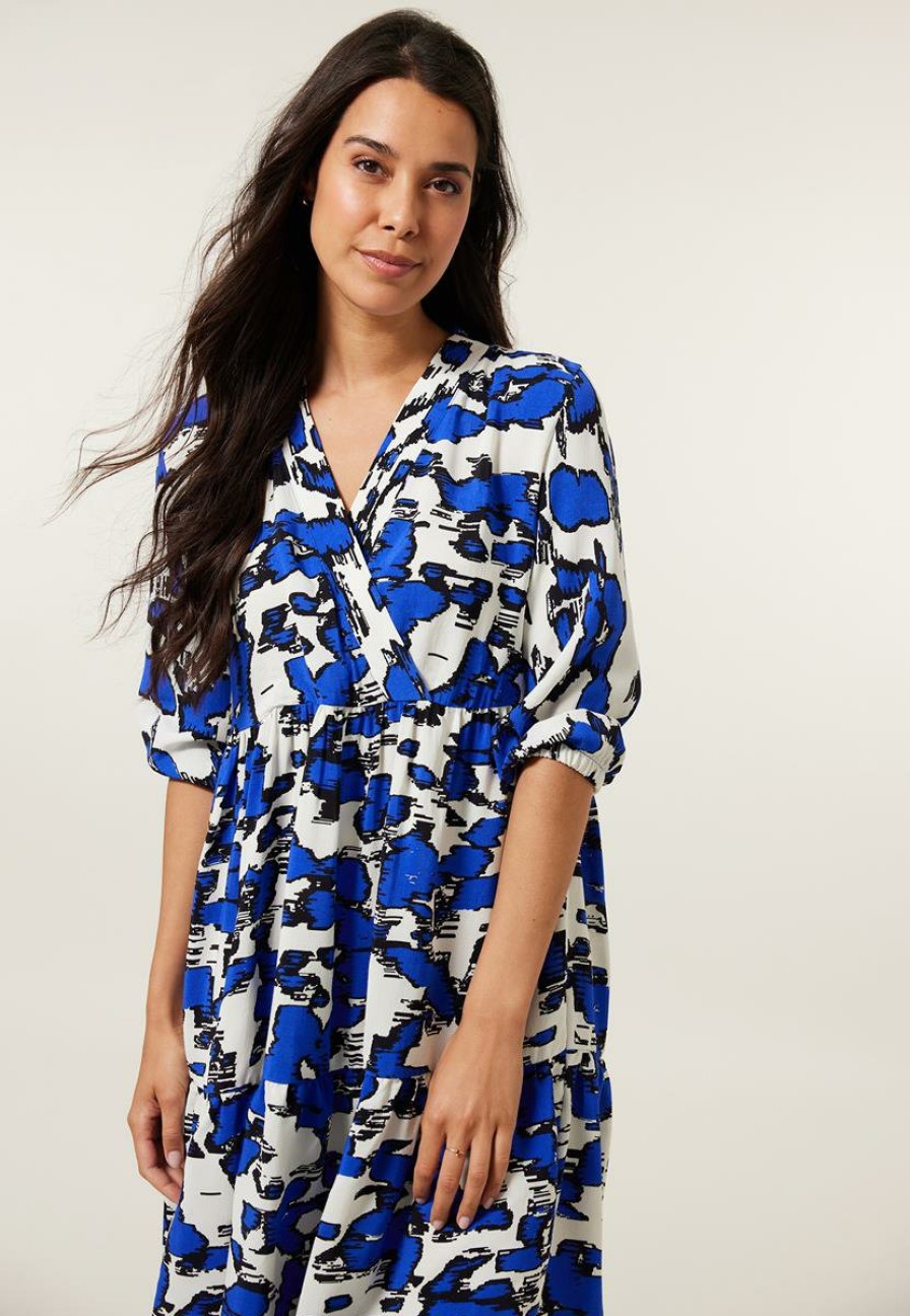 CLOTHING Miss Etam | Jurk Print Blauw