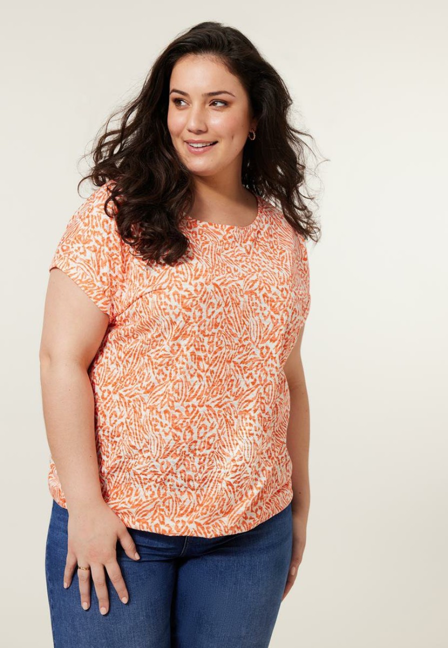 PLUS Miss Etam | Top Print Oranje