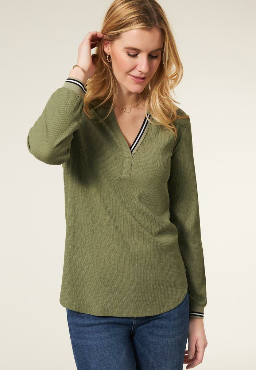 CLOTHING Miss Etam | Top Lange Mouw Groen