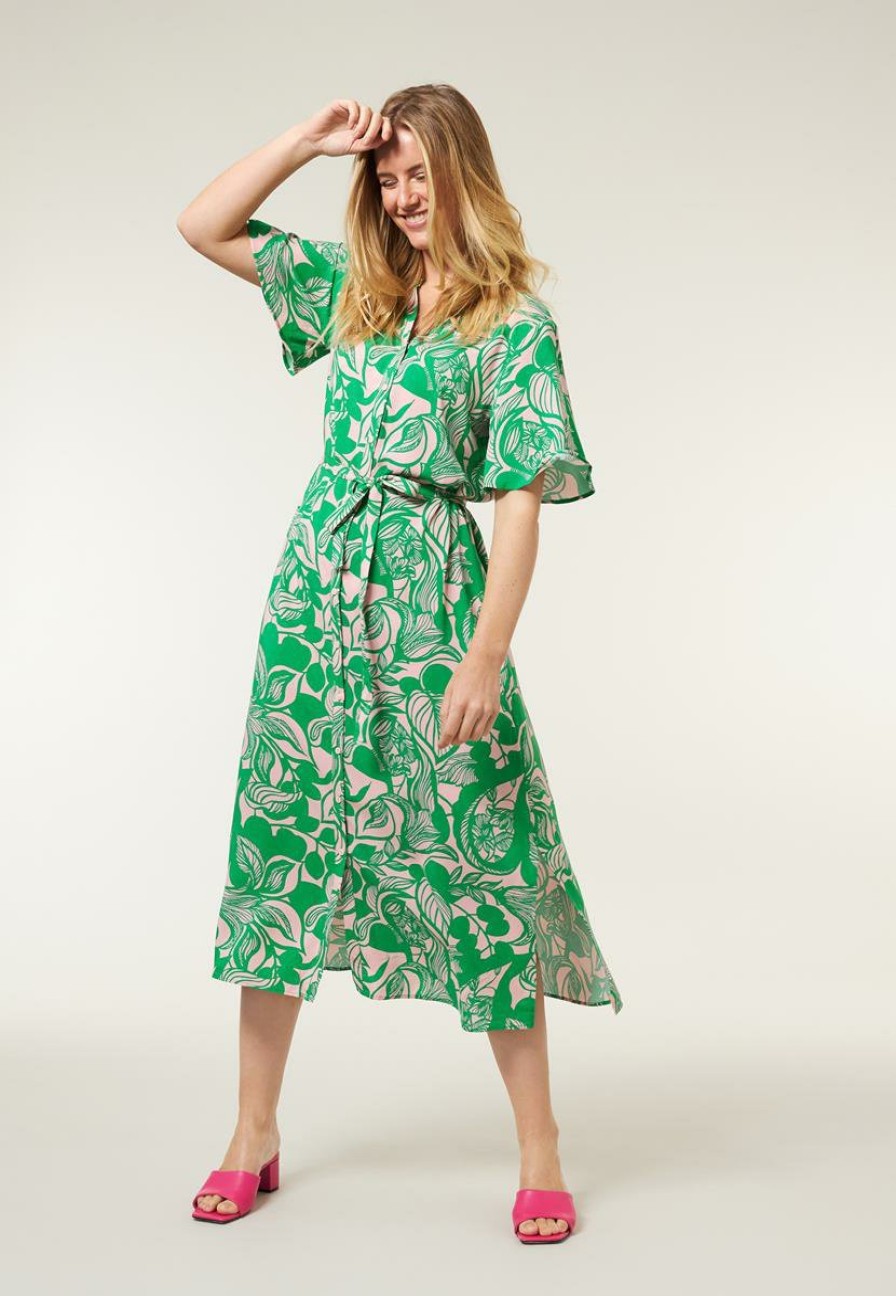 CLOTHING Miss Etam | Jurk Print Groen