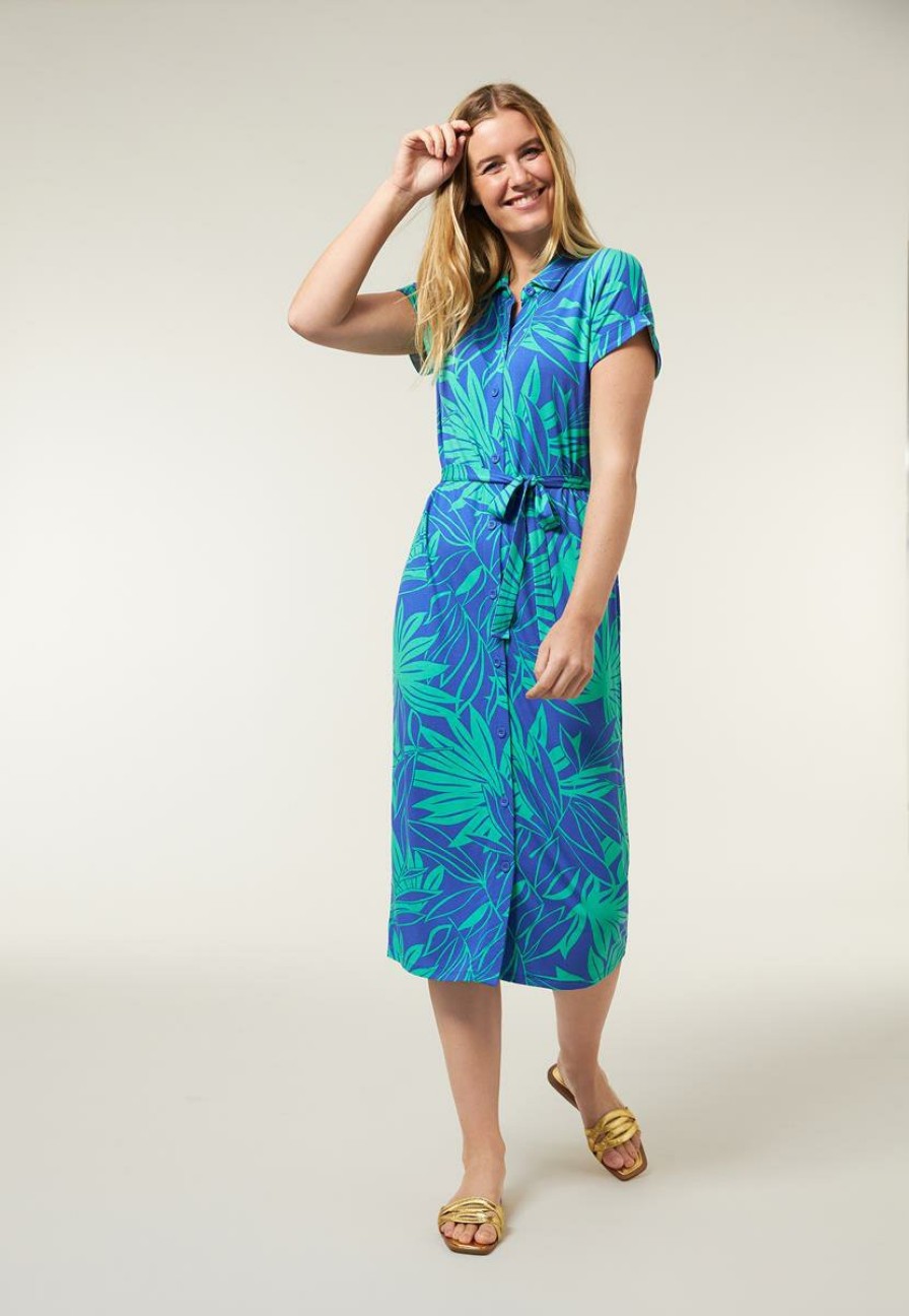 CLOTHING Miss Etam | Jurk Print Blauw