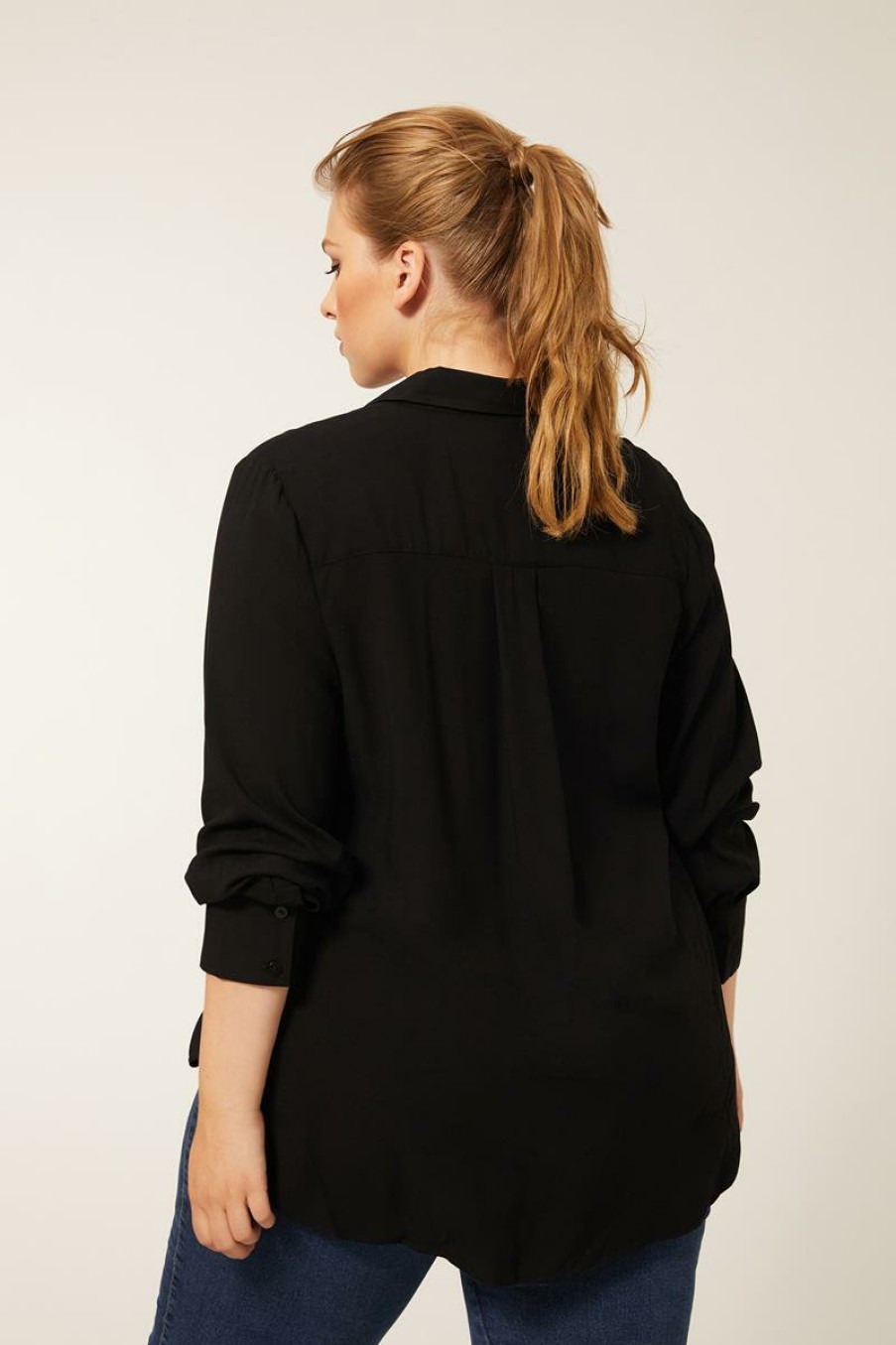 PLUS Miss Etam | Blouse 'Cindy' Zwart