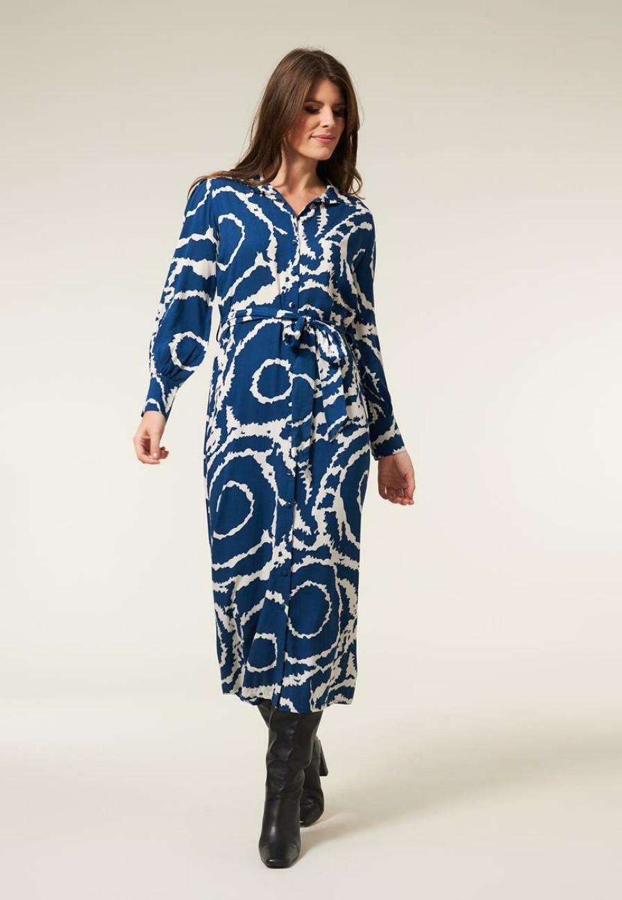 CLOTHING Miss Etam | Jurk Print Blauw