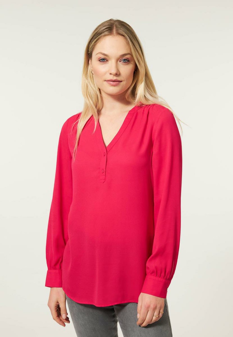 CLOTHING Miss Etam | Blouse Lange Mouw Roze