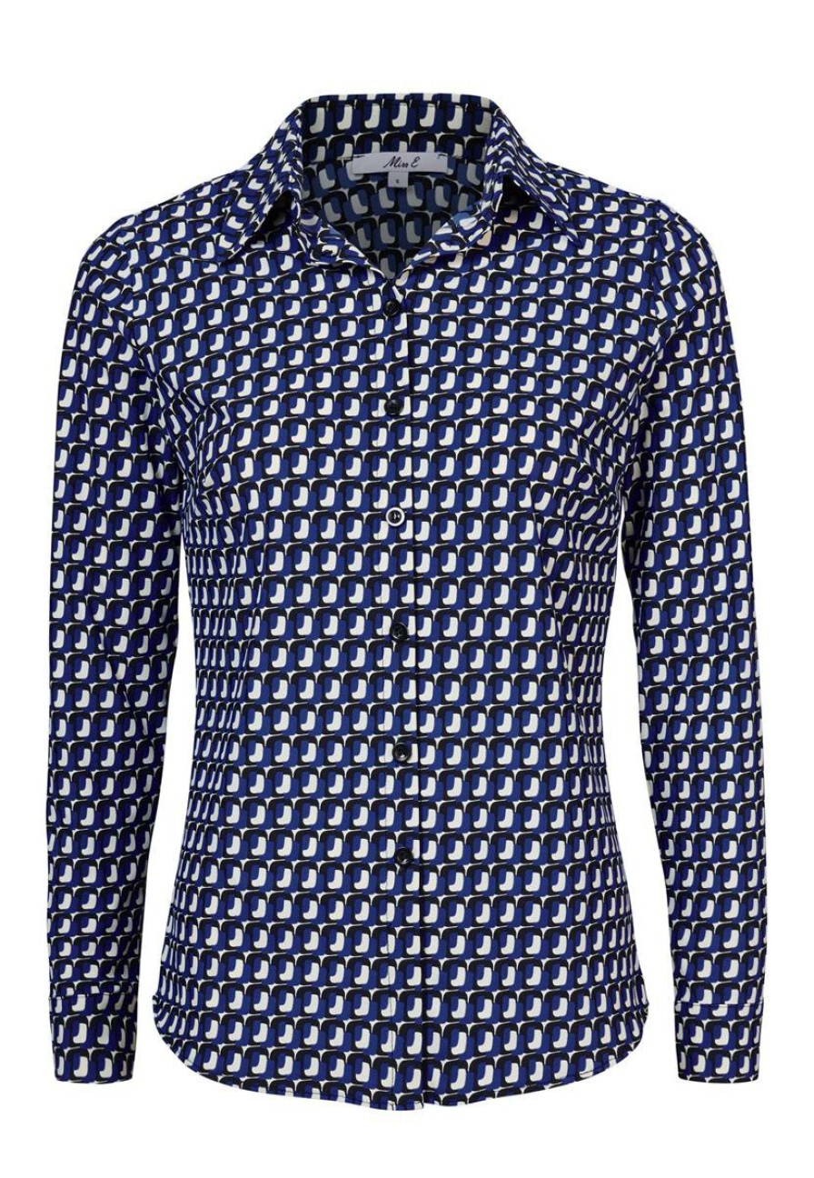 CLOTHING Miss Etam | Blouse Travel Print Blauw