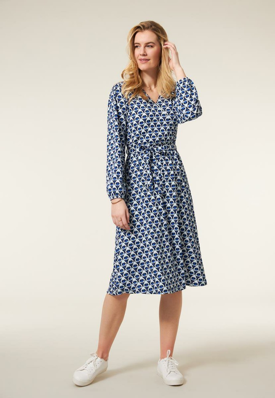 CLOTHING Miss Etam | Jurk Print Blauw