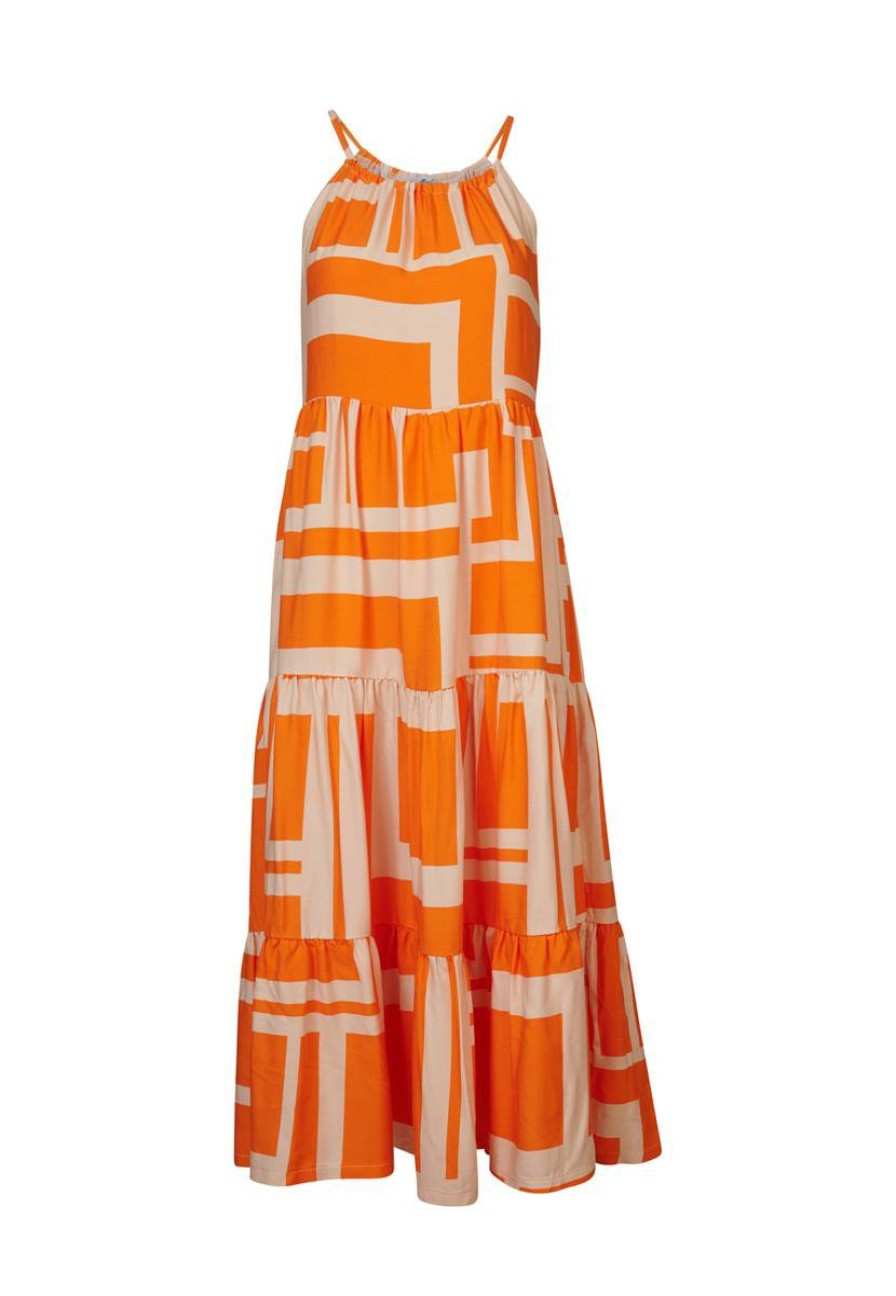 CLOTHING Miss Etam | Jurk Print Oranje