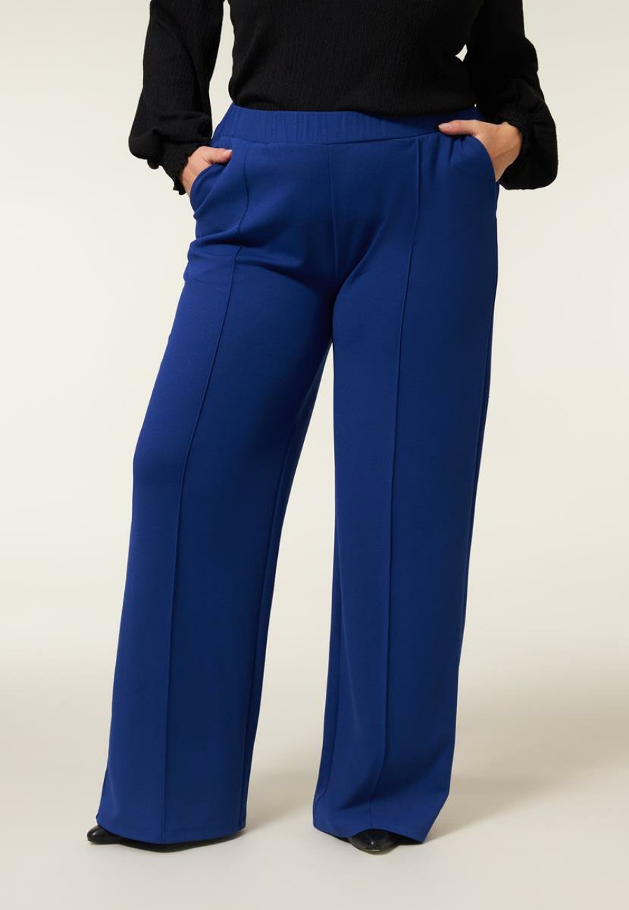 PLUS Miss Etam | Broek Wide Leg Blauw 32"