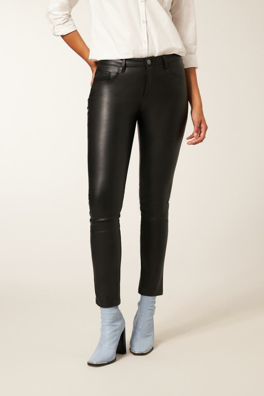 CLOTHING Miss Etam | Broek 'Jennifer' Pu Zwart