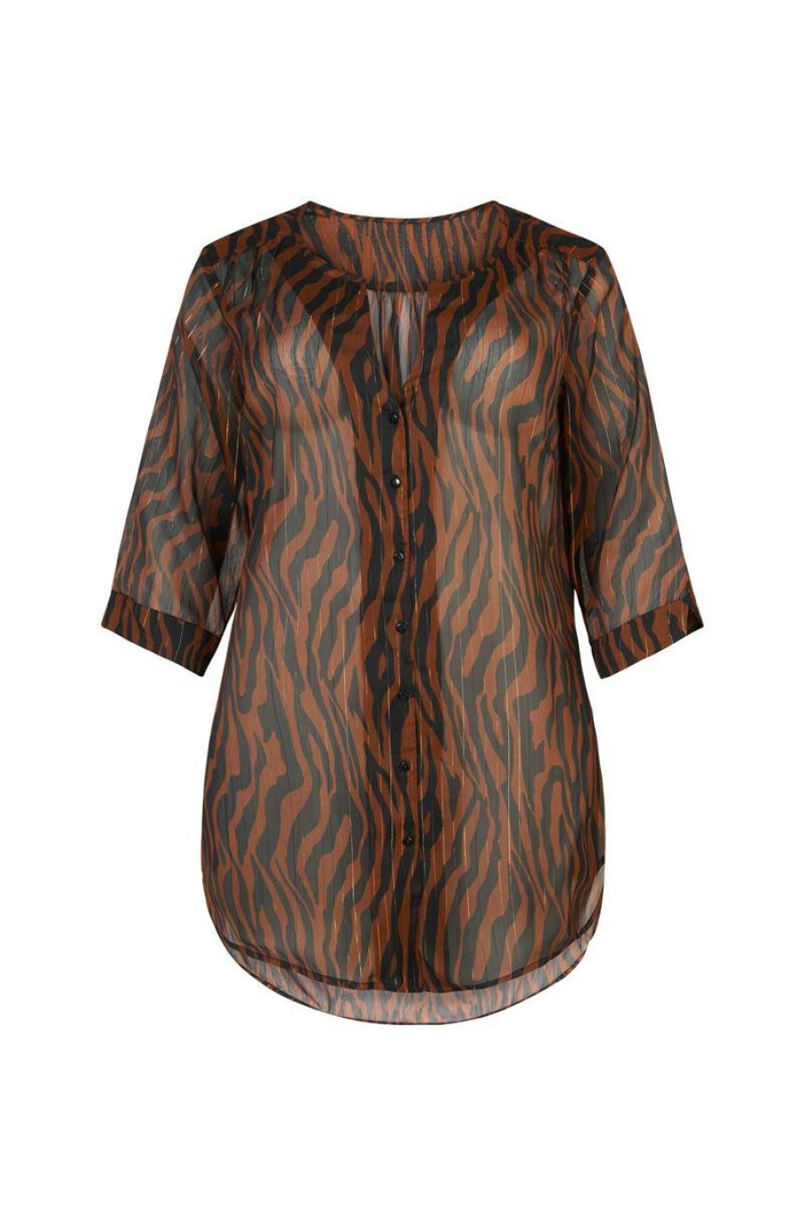 PLUS Miss Etam | Blouse 'Laureen' Print Bruin