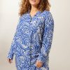 PLUS Miss Etam | Blouse Print Blauw