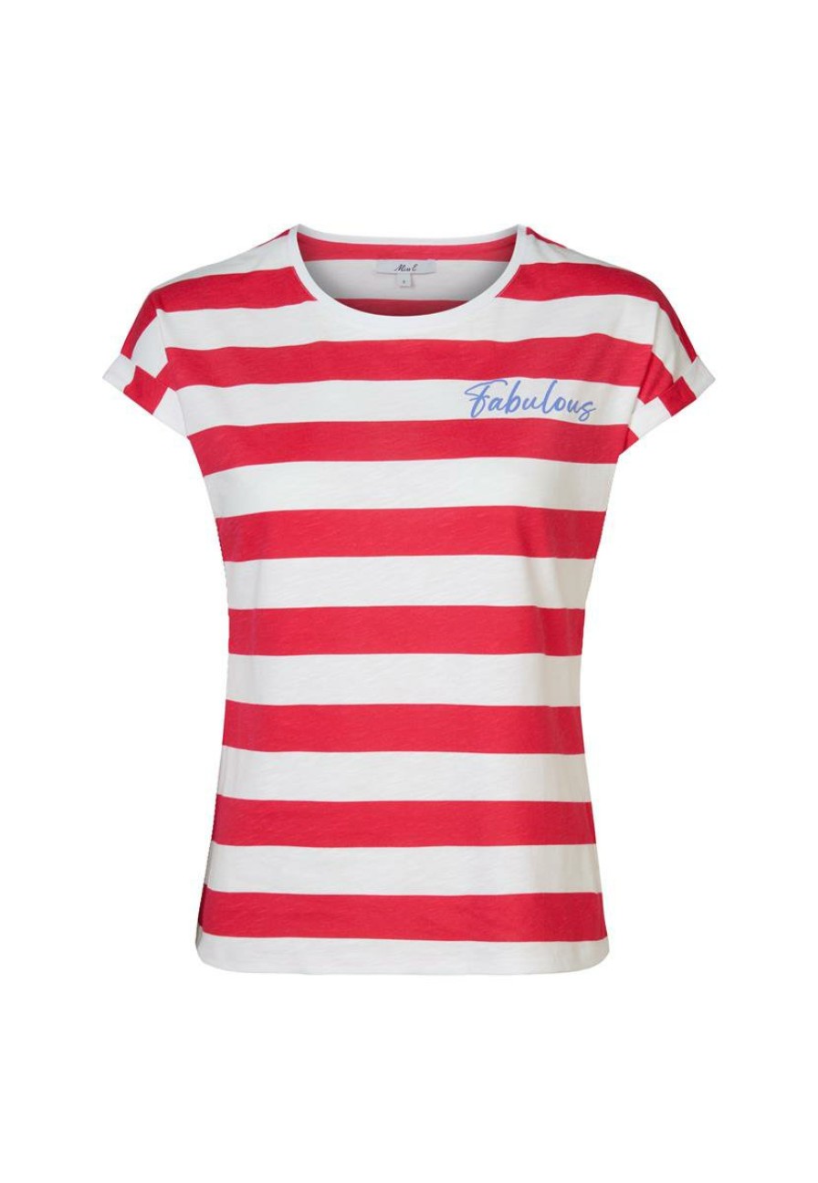 CLOTHING Miss Etam | Top Streep Rood