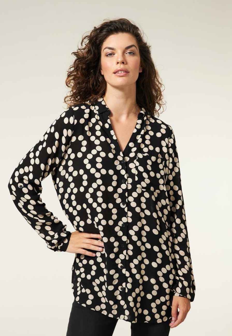 CLOTHING Miss Etam | Blouse Print Zwart