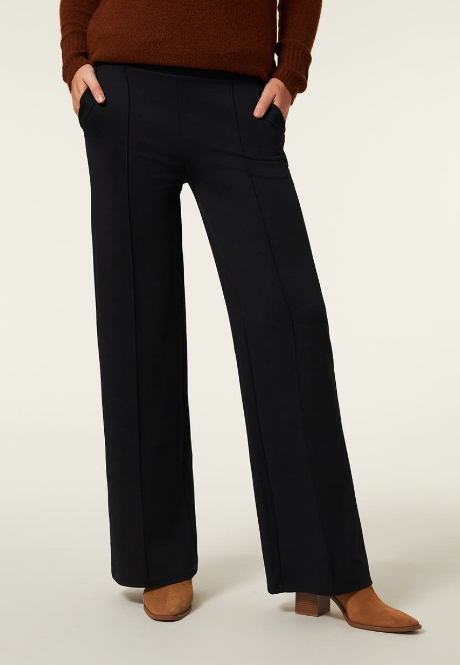 CLOTHING Miss Etam | Broek Wide Leg Zwart 32"