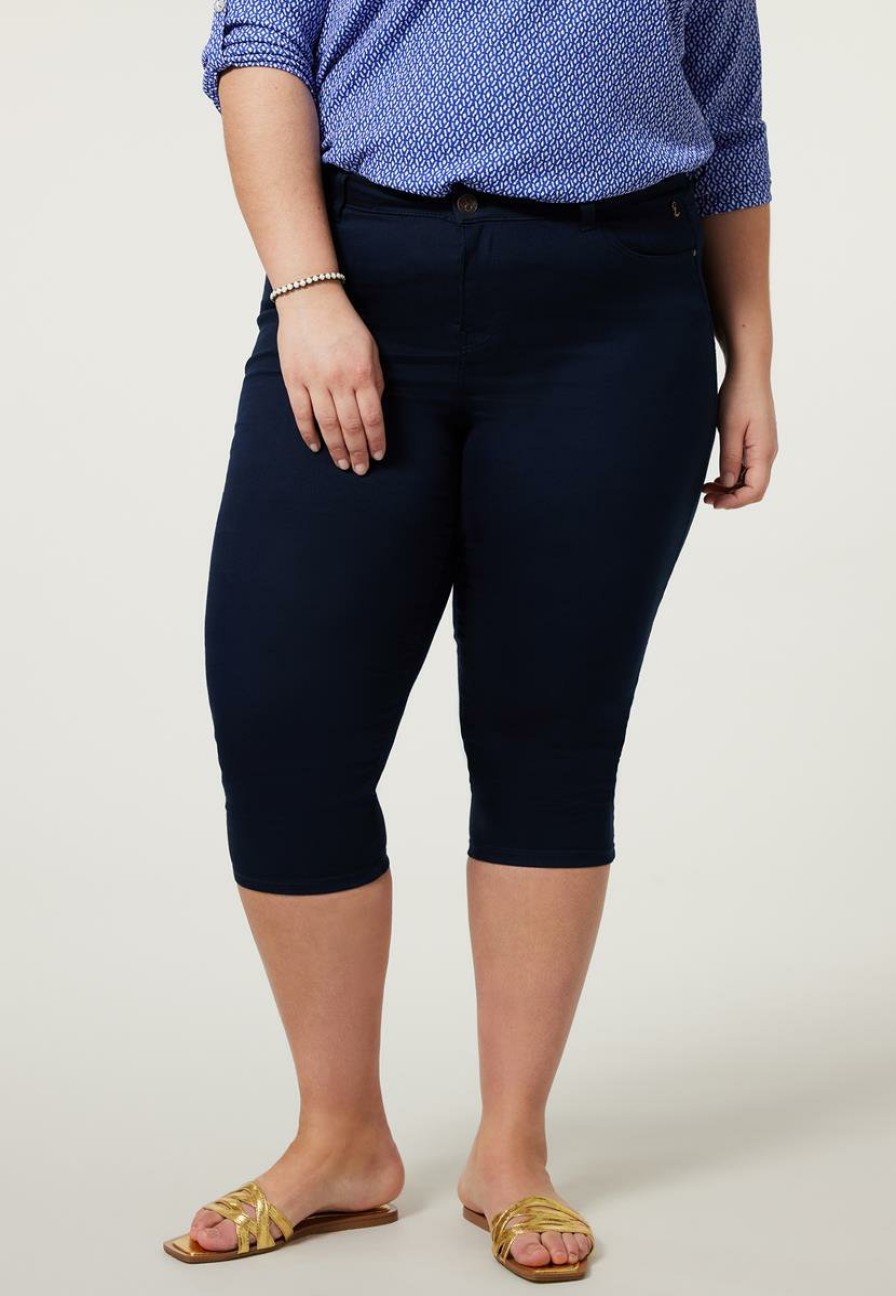 PLUS Miss Etam | Capri Slim Fit Blauw