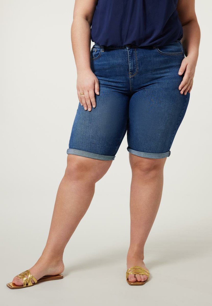 PLUS Miss Etam | Jeans Bermudablauw