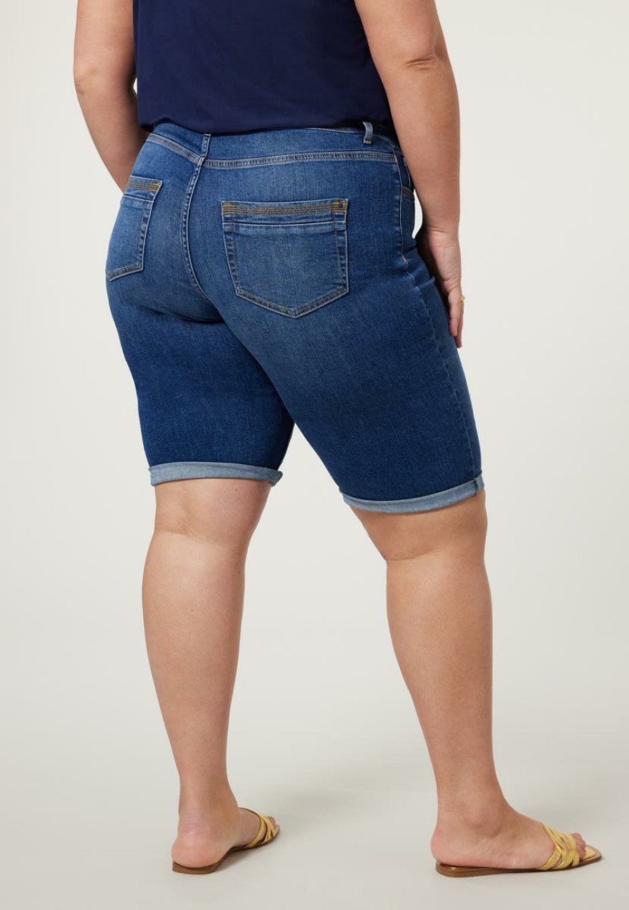 PLUS Miss Etam | Jeans Bermudablauw