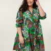 PLUS Miss Etam | Jurk Print Groen