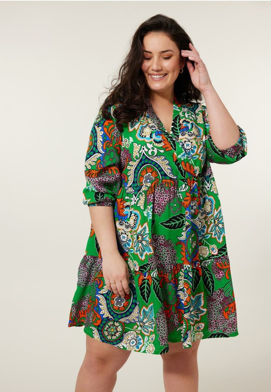 PLUS Miss Etam | Jurk Print Groen