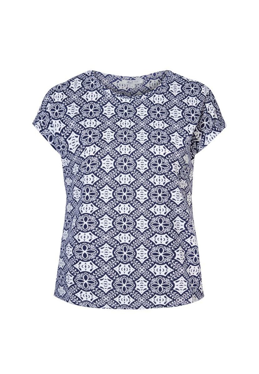 PLUS Miss Etam | Top Print Blauw