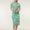 CLOTHING Miss Etam | Jurk Print Groen