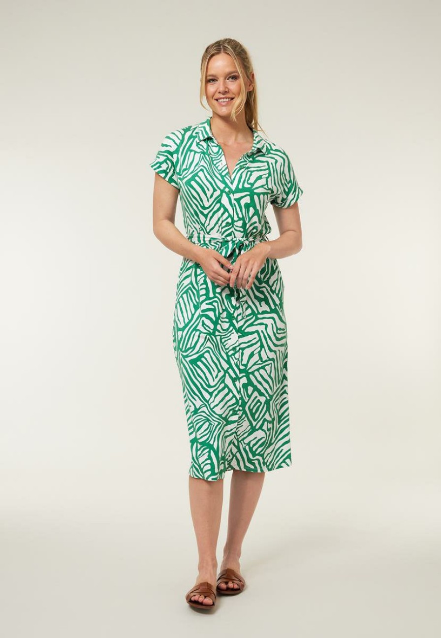 CLOTHING Miss Etam | Jurk Print Groen