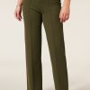 CLOTHING Miss Etam | Broek Wide Leg Groen 32"