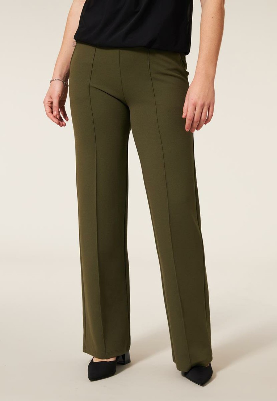 CLOTHING Miss Etam | Broek Wide Leg Groen 32"