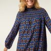 CLOTHING Miss Etam | Jurk Print Blauw