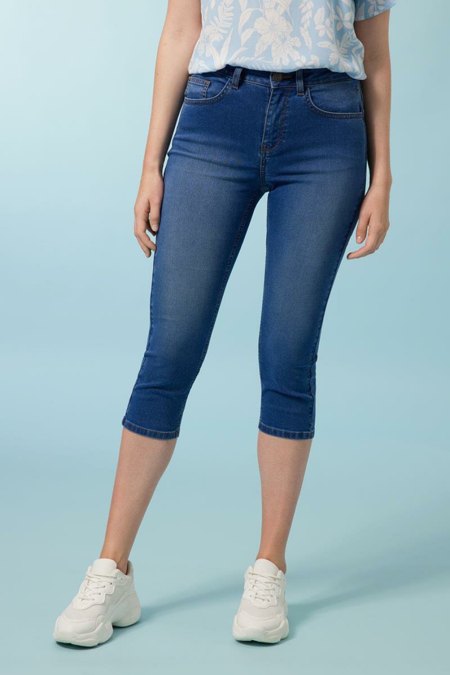 CLOTHING Miss Etam | Broek 'Jackie' Capri Blauw