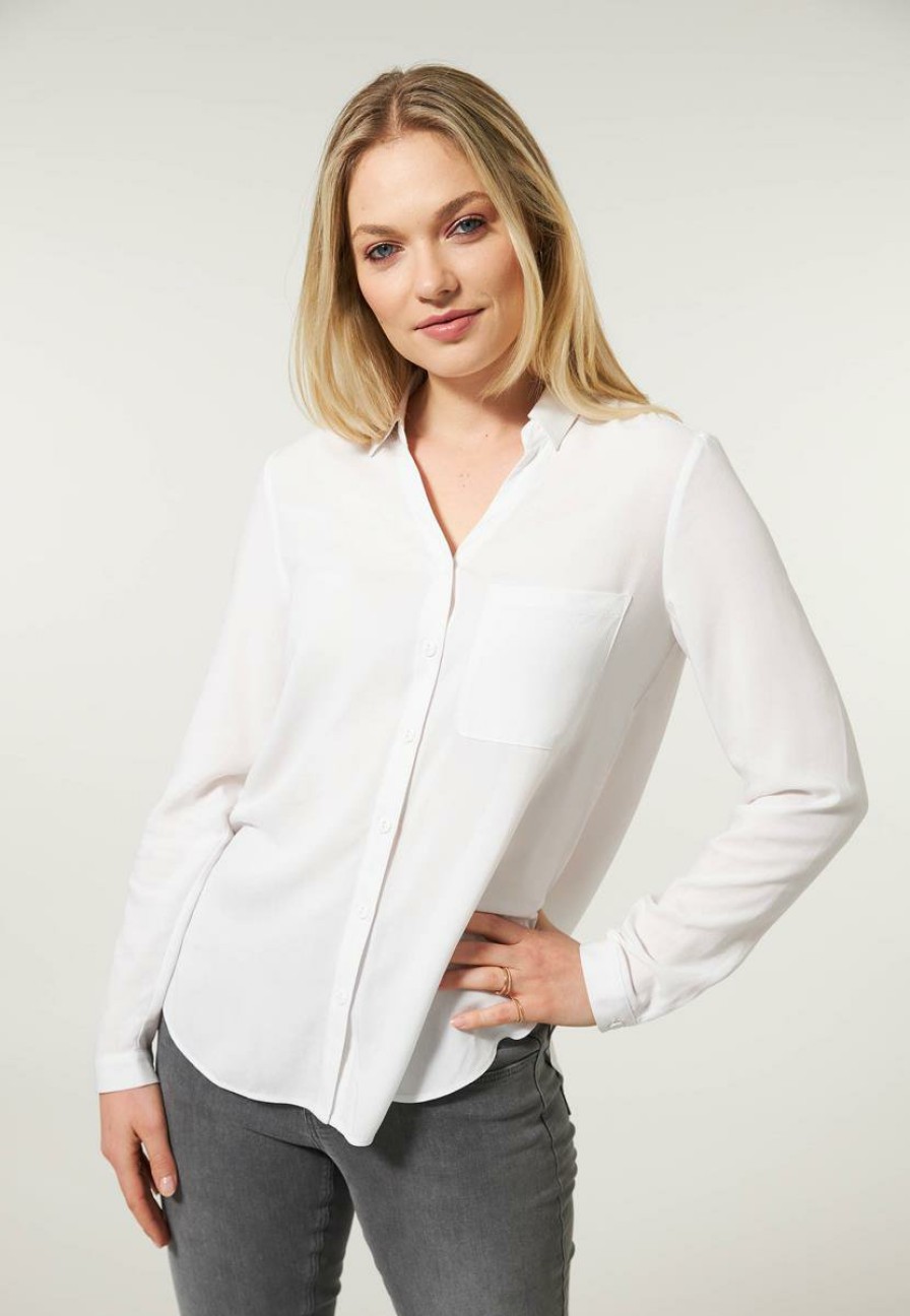 CLOTHING Miss Etam | Blouse Lange Mouw Wit