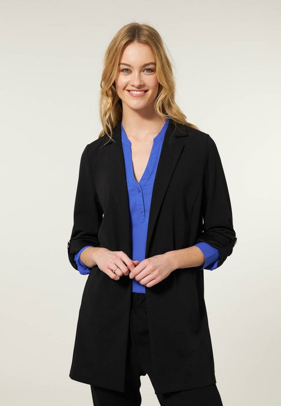 CLOTHING Miss Etam | Blazer Scuba Zwart