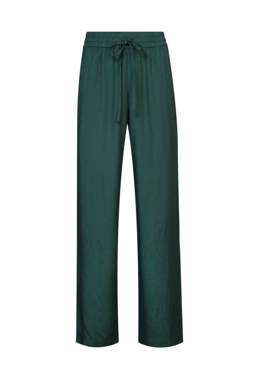 CLOTHING Miss Etam | Broek Jacquard Wide Leg Groen